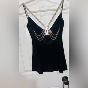 Cache rhinestone top xs